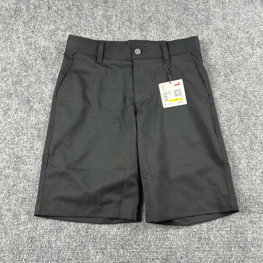 Puma Boys Stretch Shorts Size M Black UPF 50+ Golf Performance 598675 01